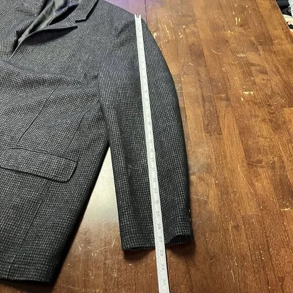 Vintage LL Bean Wool Blend 50 Tall Sport Coat Blazer Overcoat Retro Houndstooth - Picture 11 of 12